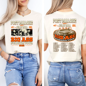 Post Malone Jelly Roll Big Ass Stadium Tour 2025 T-Shirt For Women - Image 6